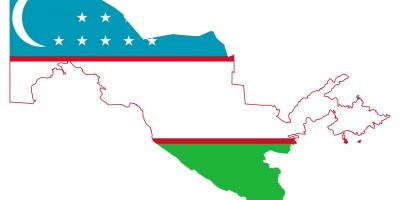 Karte Uzbekistāna karogu 
