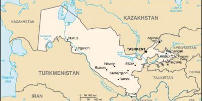 Kartes Uzbekistānas pilsētām