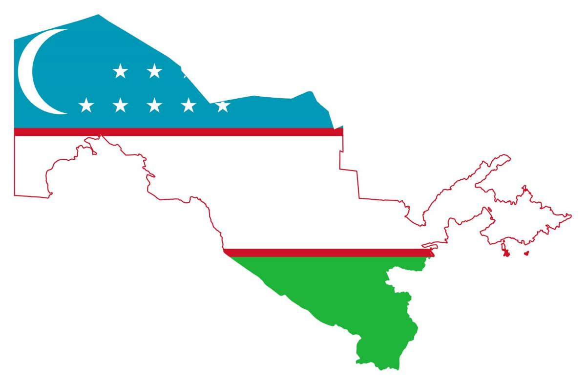 karte Uzbekistāna karogu 